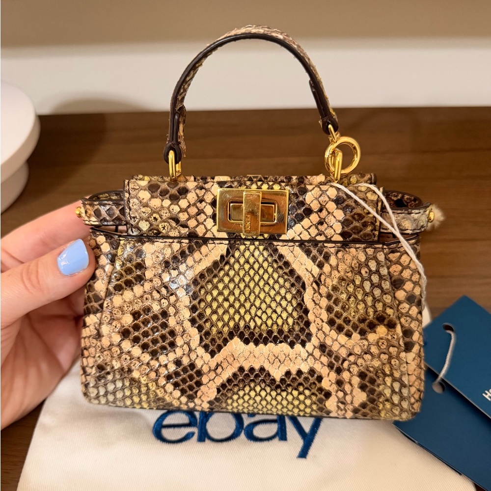 Multi-color FENDI Micro Python Peekaboo GHW Crossbody Shoulder Bag - Picture 6 of 13